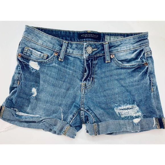 Aeropostale‎ Womens SiZe 00 Midi Shorts Rolled Hem - Picture 1 of 4
